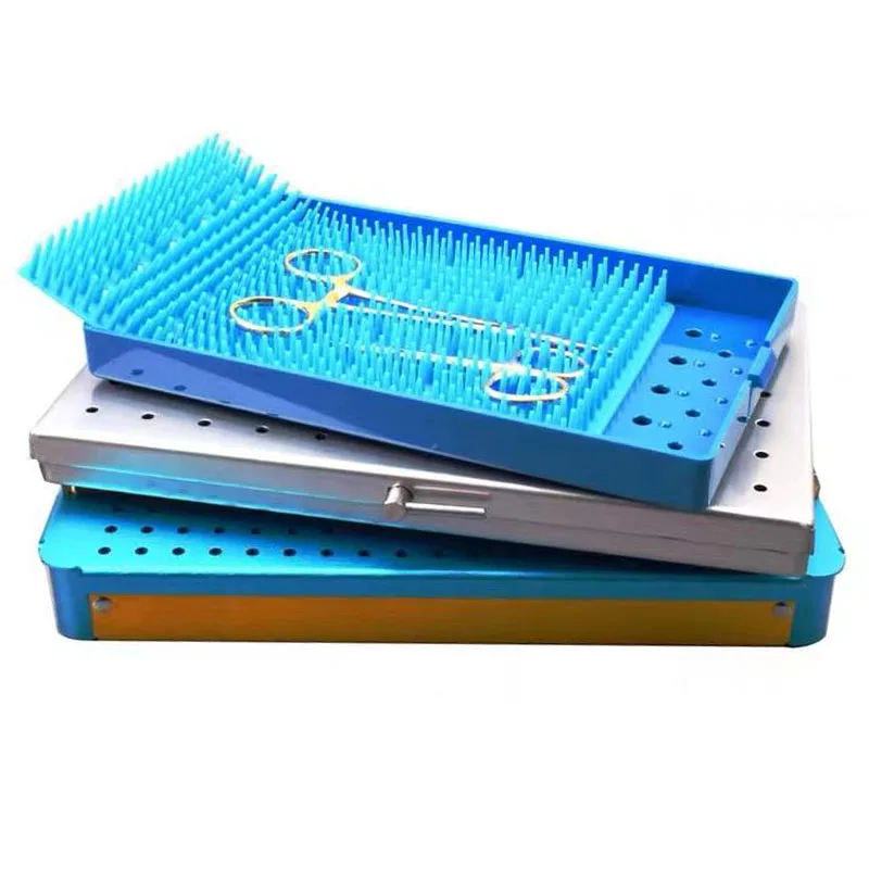 small size Aluminium Sterilization Case For Opthalmic Dental Surgical Instrument Tools Disinfection Tray Box