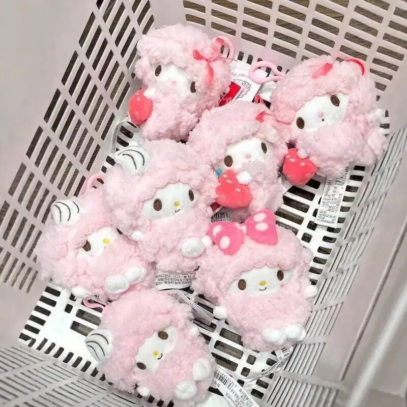 Sanrio Japanese Style Piano Little Lamb Plush Toy Super Cute Keychain Bag and Car Interior Accessories Decoration Friend Gift