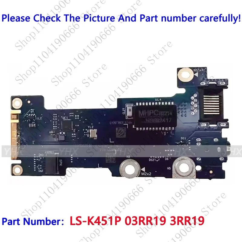 

bd New For DELL Alienware M15 R6 RJ45 GDL58 Audio board LS-K451P 03RR19 3RR19.