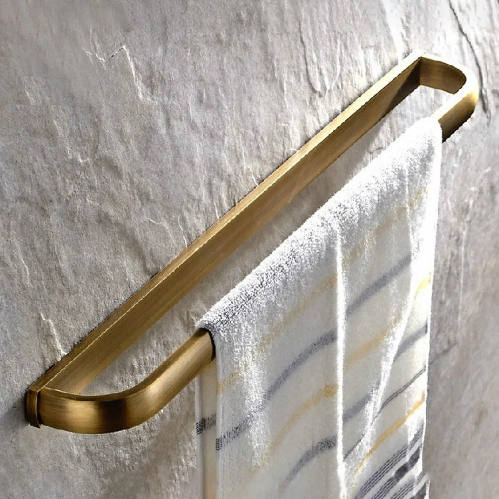 

Towel Bars Single Rail Antique Brass Wall Shelf Towel Rack Hanger Bath Shelves Bathroom Accessories Nba174