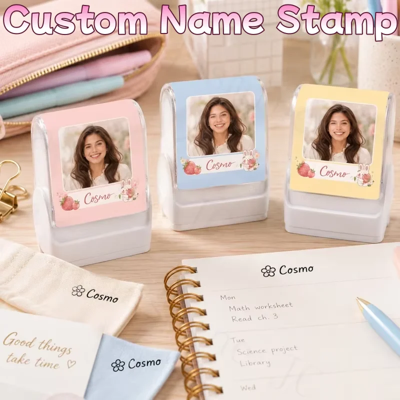 

Customized children's name stamp,personalized waterproof stamp for clothing,Men's and women's personalized ink pad stamps gift