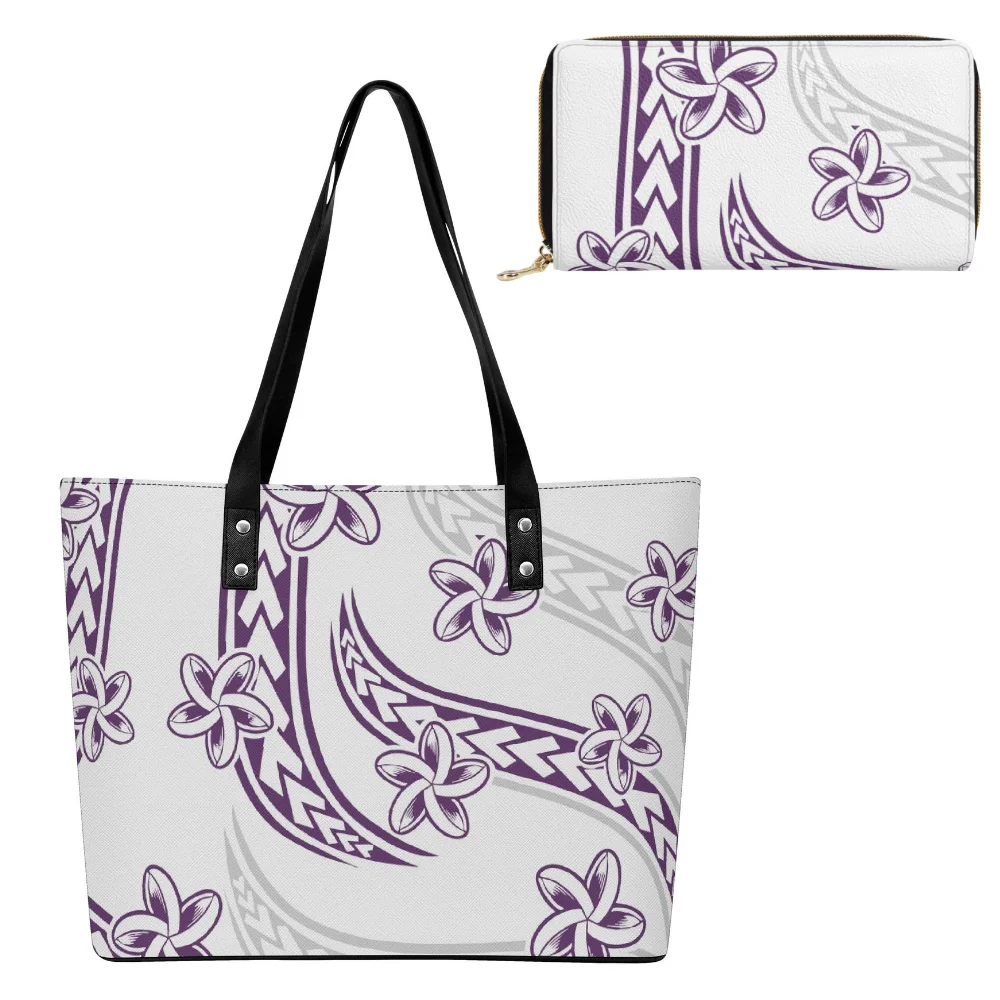 

Combination Handbag For Women Polynesian Leather Women'S Bag Casual Custom Fashion Classic Fashion Printed Wallet And Handbag