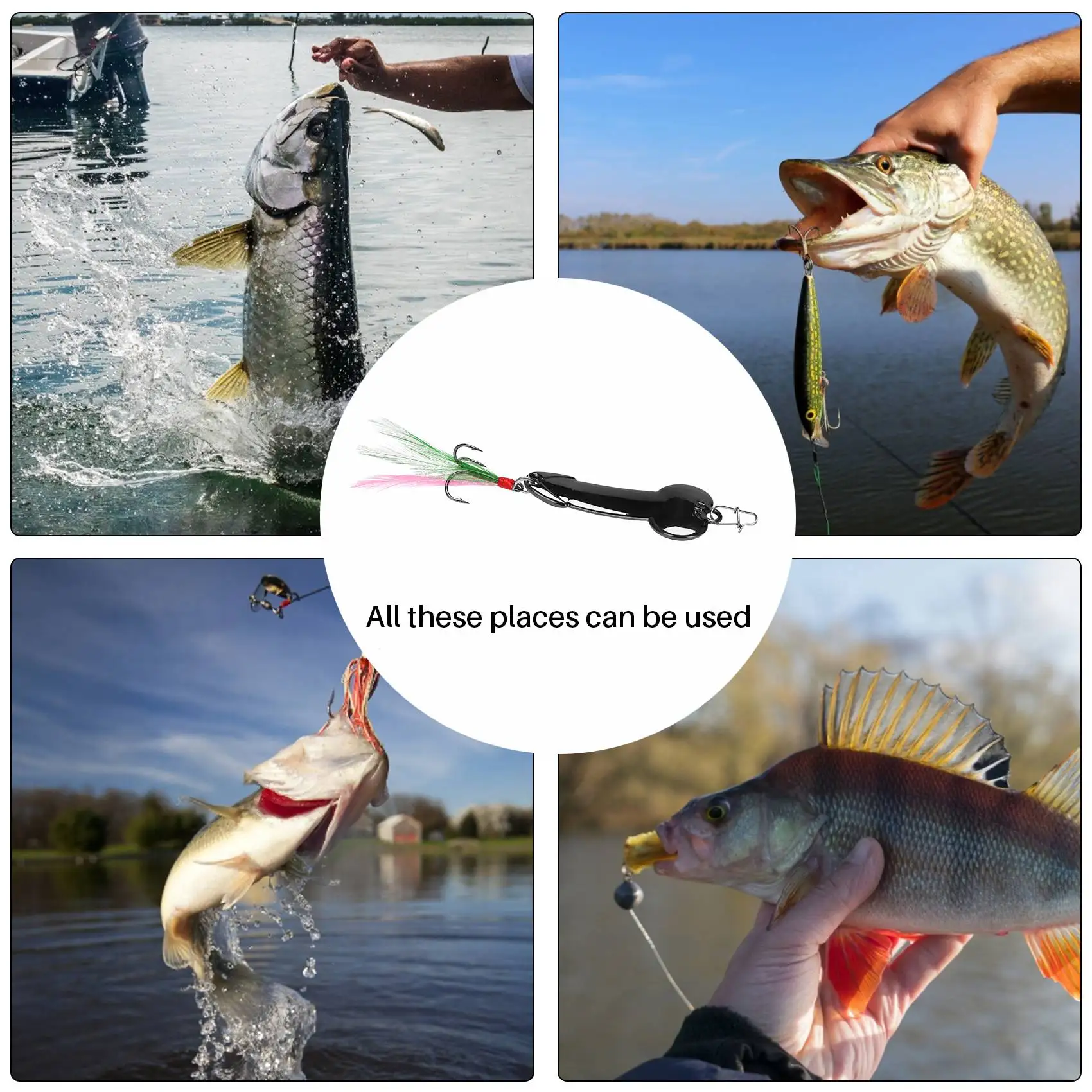 

Многофункциональные 1 шт., рыболовные приманки, крючок для снастей, спиннер, ложка, щука, VIB, качающийся крючок для снастей