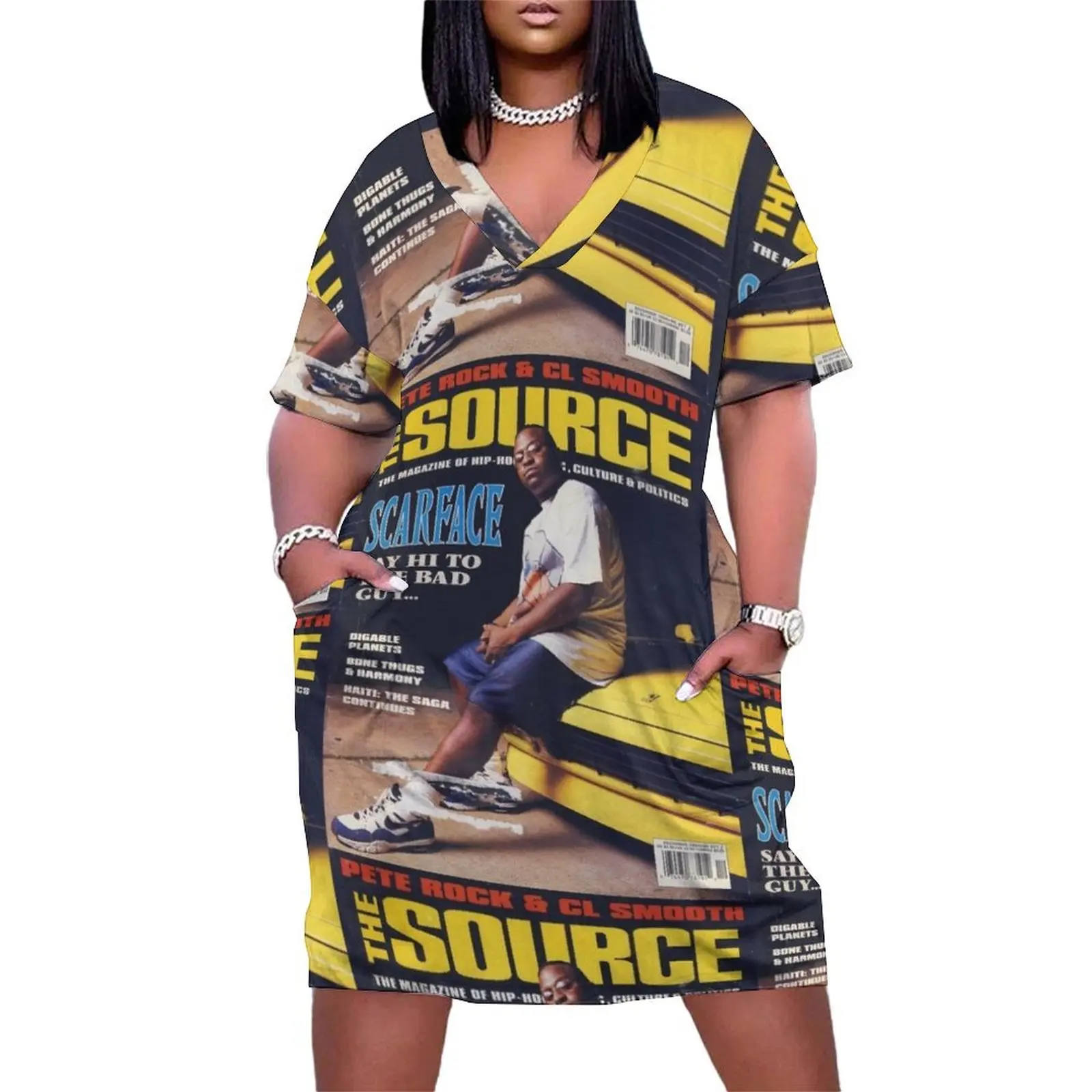 

Source 90s - Scarface Loose Pocket Dress Dresses evening dress woman