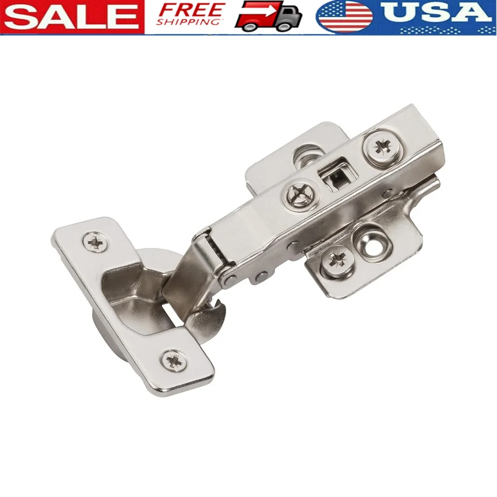 2 Pack Soft-Close Euro Concealed Hinge 105-Degree Opening Heavy Duty Steel Frameless Cabinet 3-Way Adjustable Mounting Hardware