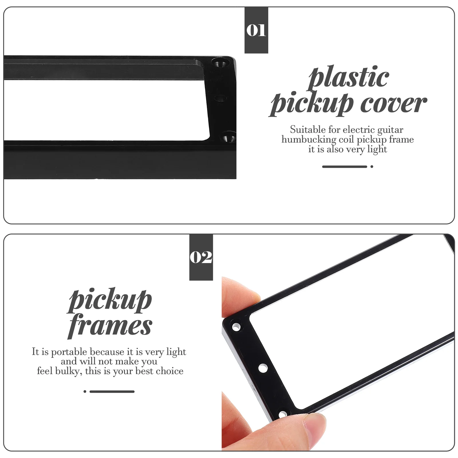 

2 Pcs Frame Dual Pickup Electric Guitar Accessories Guitars Synthetic Plastic for Neck Pickups Cover