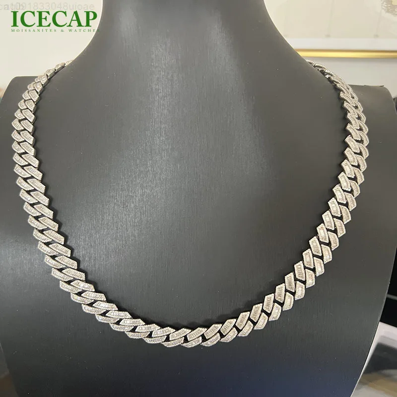 

Ice Out Bling Diamond Hip Hop Pass Diamond Test Кубинская цепочка с звеньями Ювелирные изделия Муассанит Кубинская цепочка для мужчин