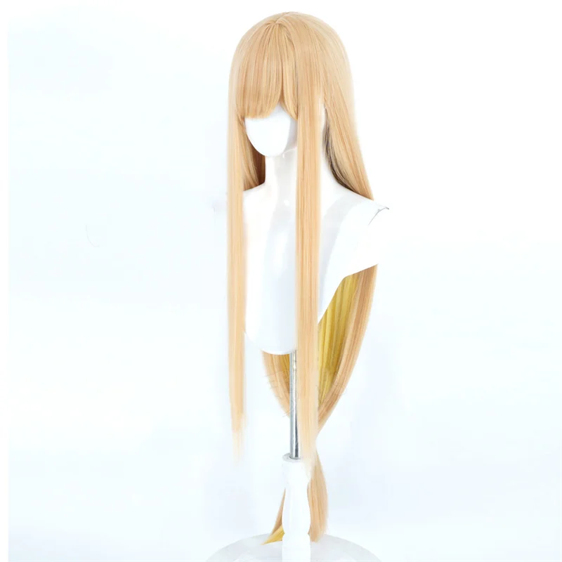 映画アニメ宇宙王女かぐや大人のコスプレウィッグ黄色のロングヘア耐熱合成かつらハロウィンカーニバル小道具