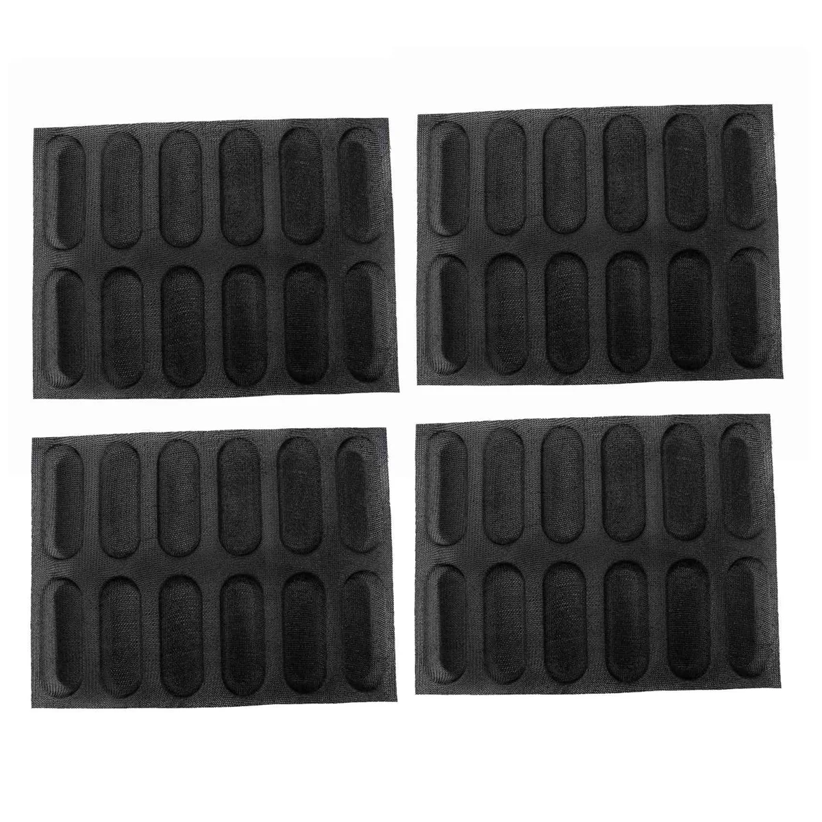 

4X Silicone Pan-Non-Stick Perforated French Bread Pan Forms,Hot Dog Molds , Baking Liners Mat Bread Mould