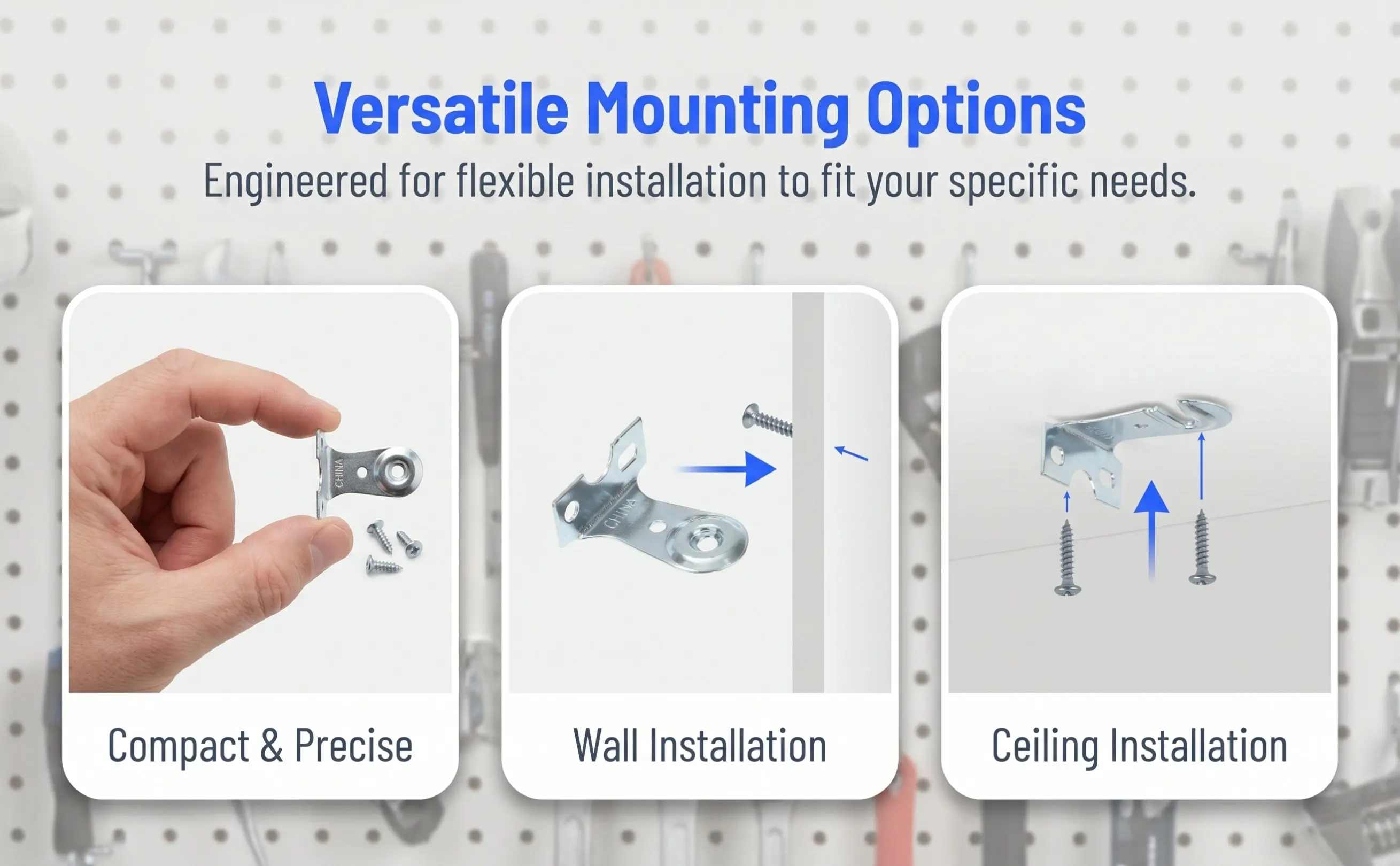 2Sets Sturdy Metal Curtain Mounting Bracket Roller Blind Fitting Compact Adjustable Side Mount Support for Household Office