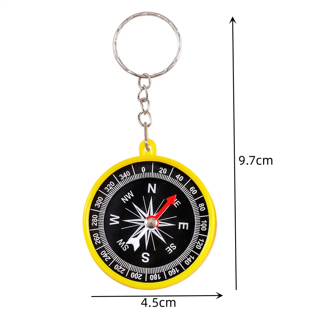 1PC Mini Outdoor Compass Keychain Student Puzzle Learning Supplies Science Teaching Compass Key Chains Kids Gift Travel Key Ring