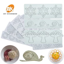 Snails Mushroom Design Silicone Cake Lace Mold Cake Decorating Tool Border Decoration Lace Mold kitchen Baking Tool