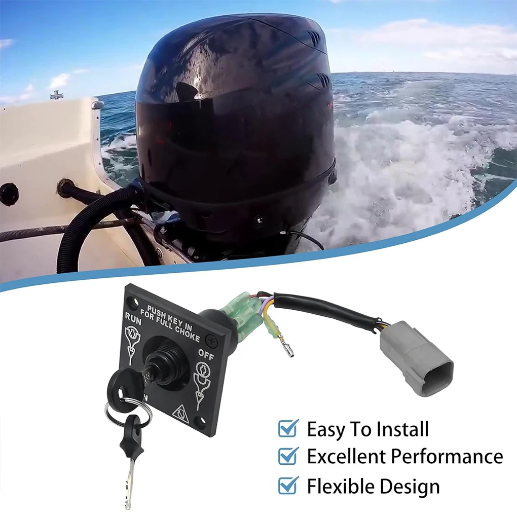 Outboard Engine Ignition Switch with 2 Keys 176408 For Johnson BRP Evinrude Boat Ignition and Safety Switch Kit