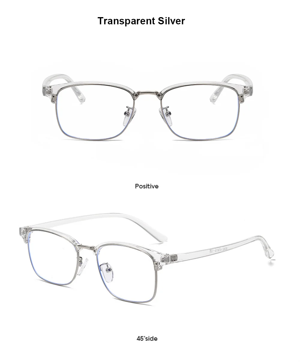 VIVIBEE Klassische Halbrandlose Anti-Blaulicht-Brille für Herren, quadratisch, Ray-Filter, Computer-UV400-Brille für Damen – Detail 16
