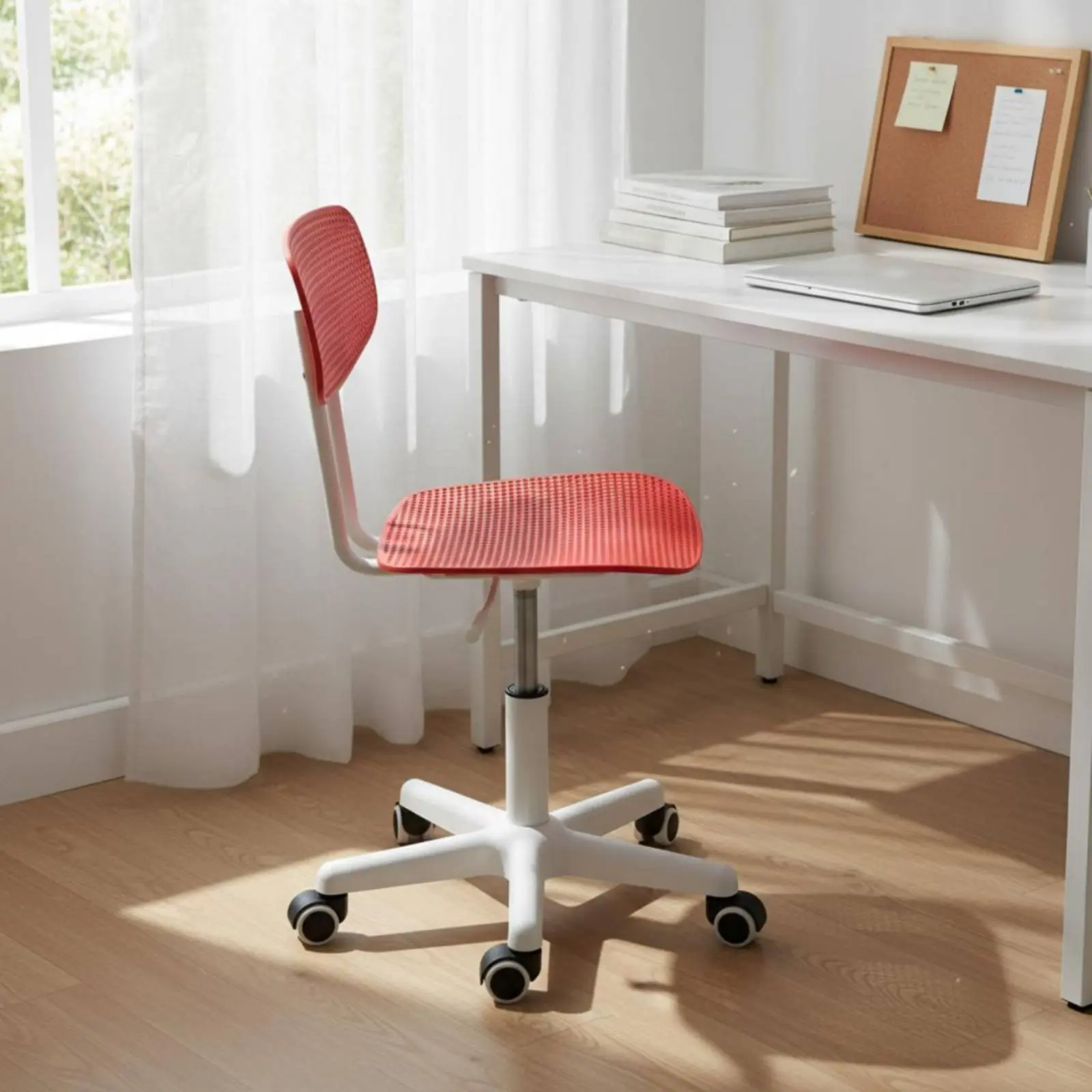 Adjustable Rolling Desk Chair Breathable Design Rolling Rotating Chair Space-Saving Waterproof for Teens view 4