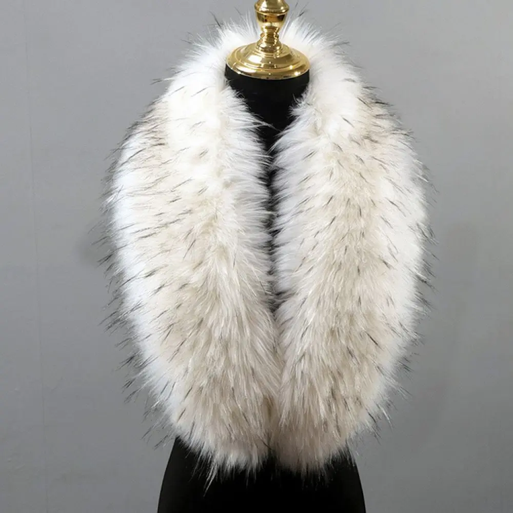 Winter Warm Faux Fur Collar For Diyiwei Unisex Thick Plush Scarf Decorative Accessory For Woolen Coat Trench Jacket Outfits