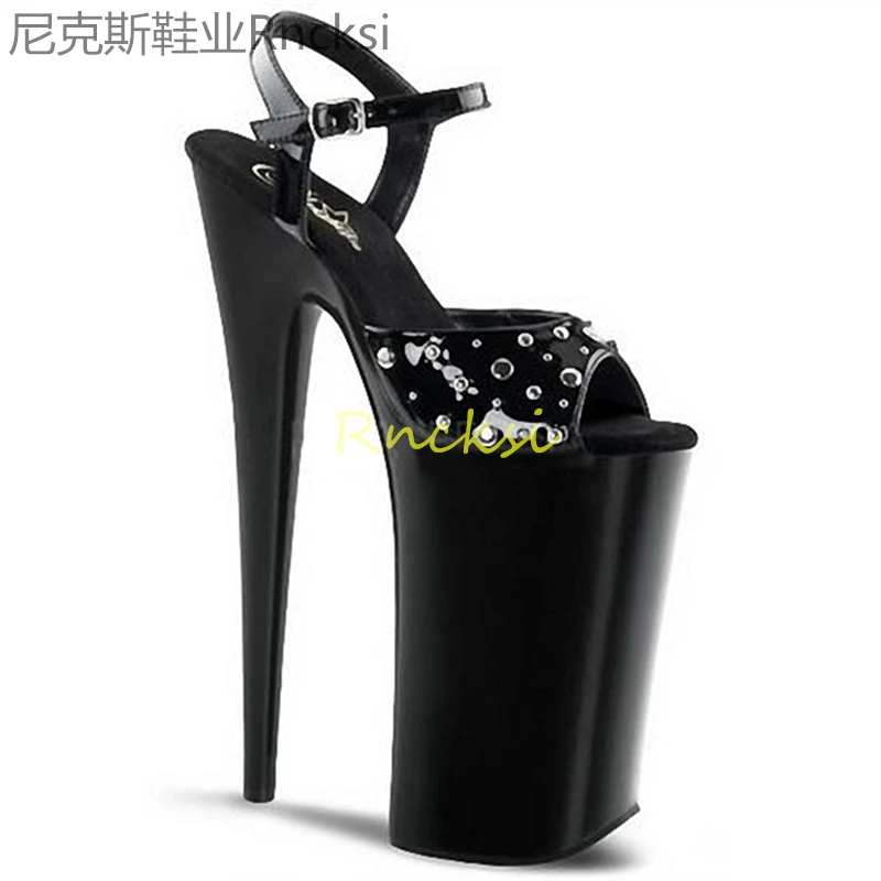 

23cm Sandals, open-toed waterproof platform, high-heeled catwalk, sexy ultra-high-heeled model shoes