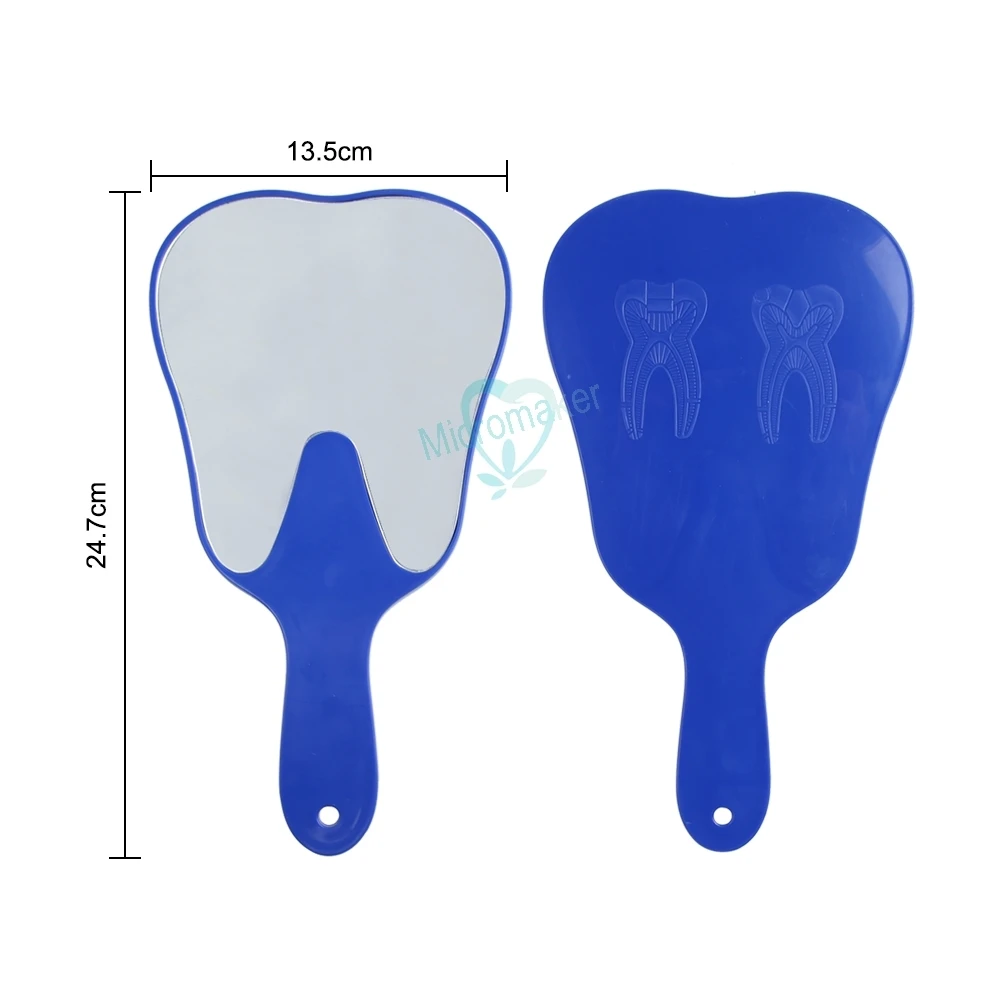 New Dental Tooth Shaped Mirror Cute Handle Mirror Unbreakable Mouth Teeth Mirror Plastic Makeup Mirror Dentist Oral care tools