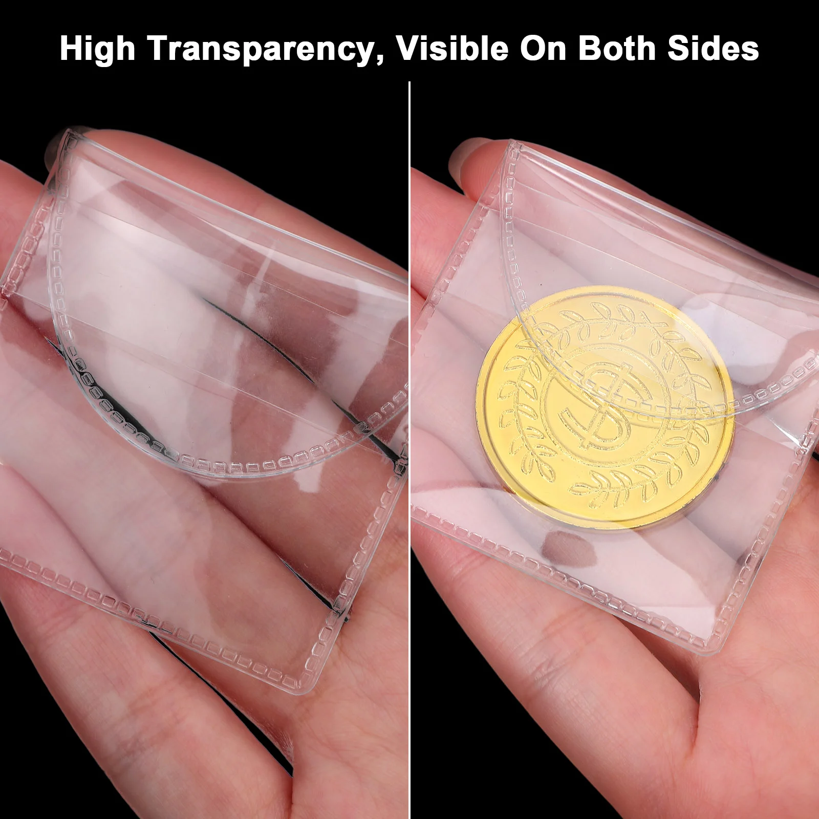 150 Pcs Commemorative Coin Collection Bag Small Jewelry Pouch Protective Coins Plastic Holders Storage Organizer Protection