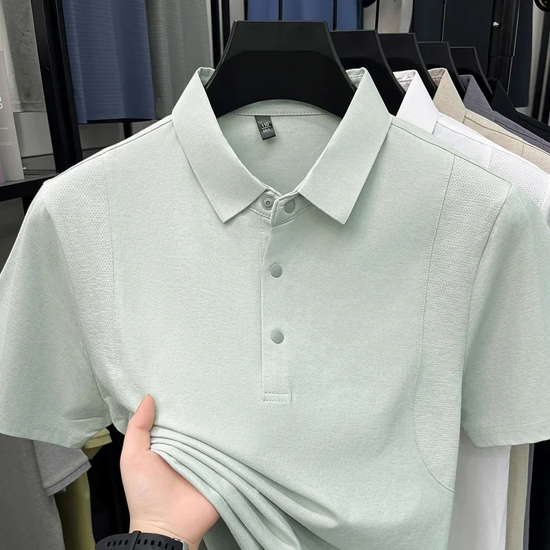 Polo de malla para hombre, orientado al fitness, con media cremallera, tela transpirable, para correr, deportes y uso urbano casual.