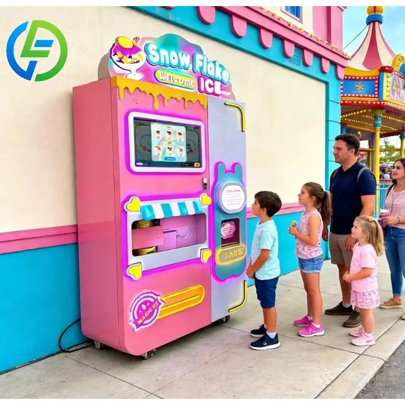 Customize Energy Efficient Automatic Bingsu Vending Machine Durable Snowflake Ice Maker Commercial Snow Ice Machine on Sale