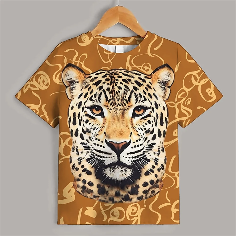 

Tiger 3d Print T Shirt For Girls Cute Animal Cartoon Girl T Shirts Kids Gift Tee Short Sleeve Casual Top Children's Clothing