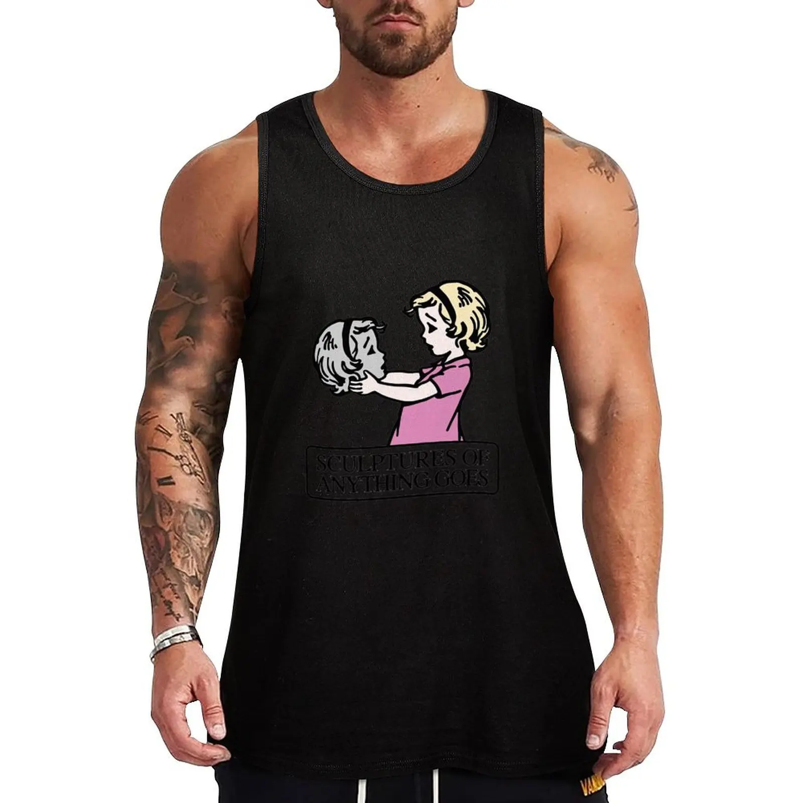 

Sculptures-of-anything-goes monkeys Tank Top sleeveless gym shirts male Clothing