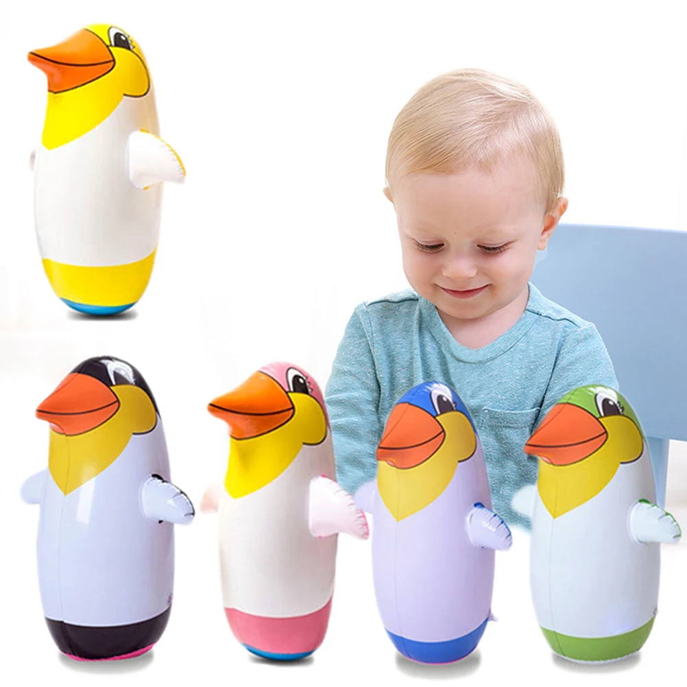 ZK30 PVC Brinquedo Inflável Dos Desenhos Animados Pinguim Copo para Crianças Presentes Piscina Praia