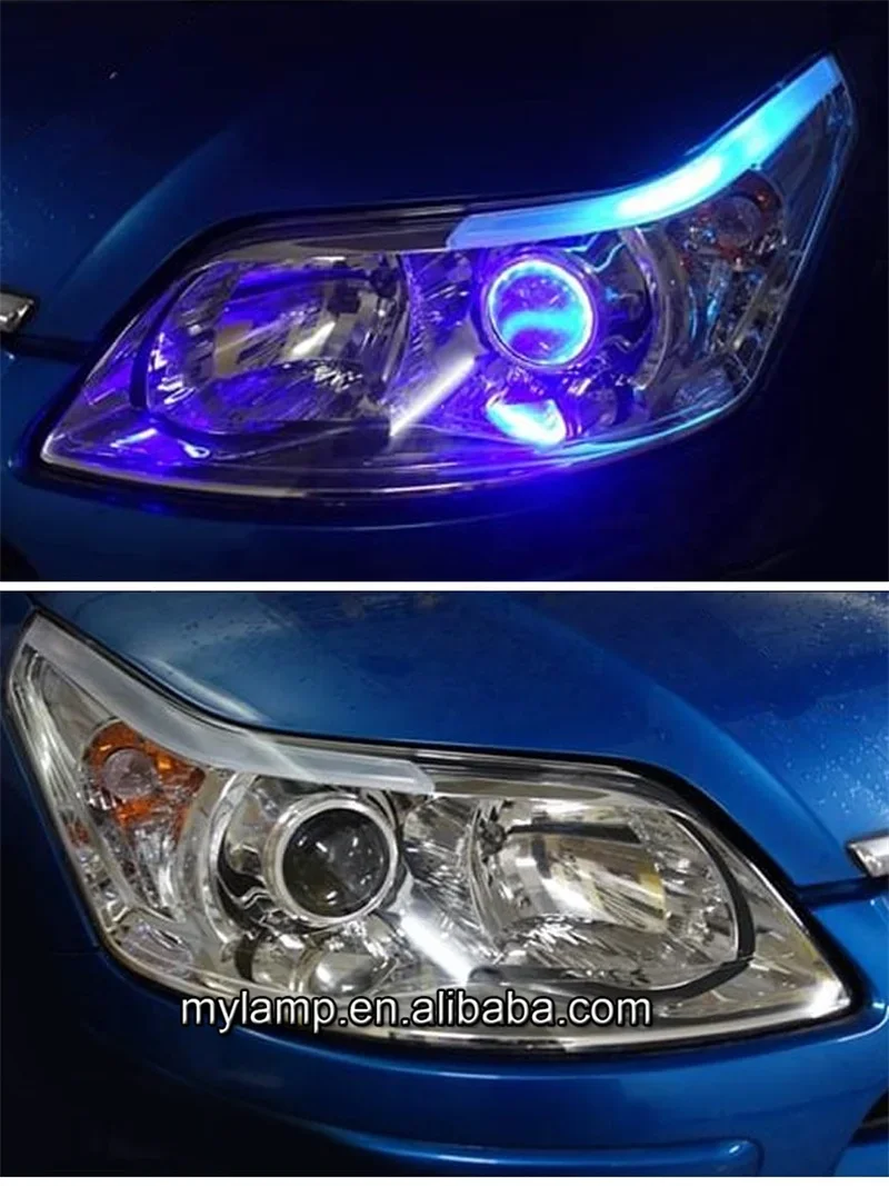 For Citroen C4L C4 Bi-LED Projetor Headlights Custom Angry Eye Daytime Light Front Lamp Assembly 2008-2011 2012-2014