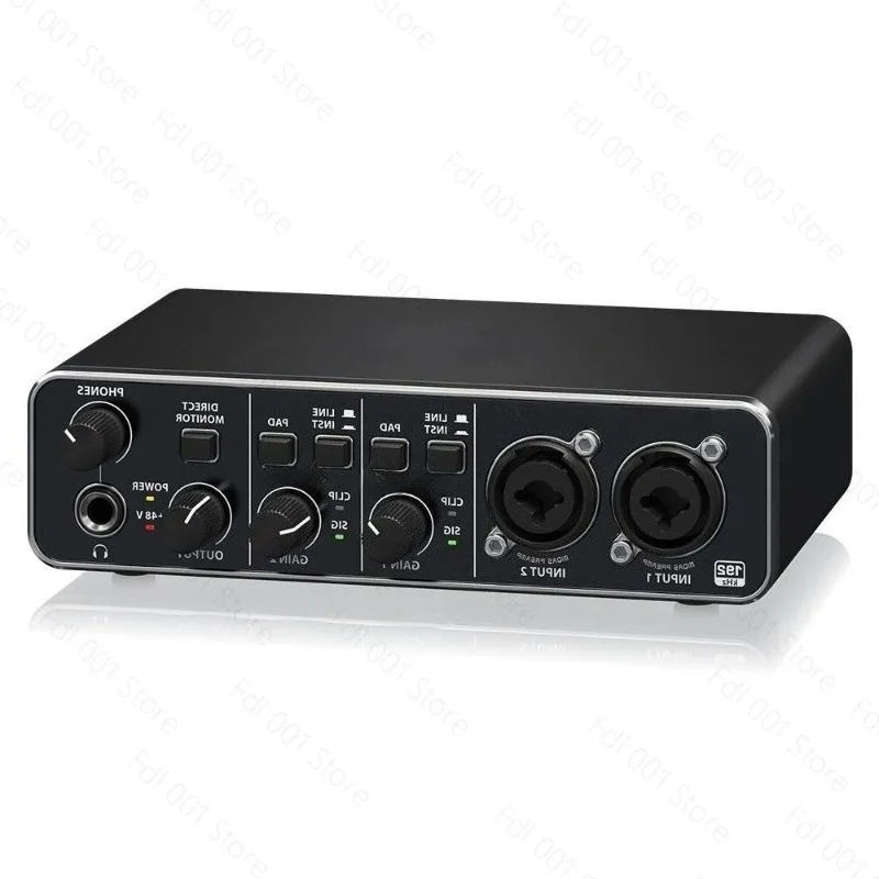 2 In 2 Out Audio Interface for Guitar Recording Live Streaming