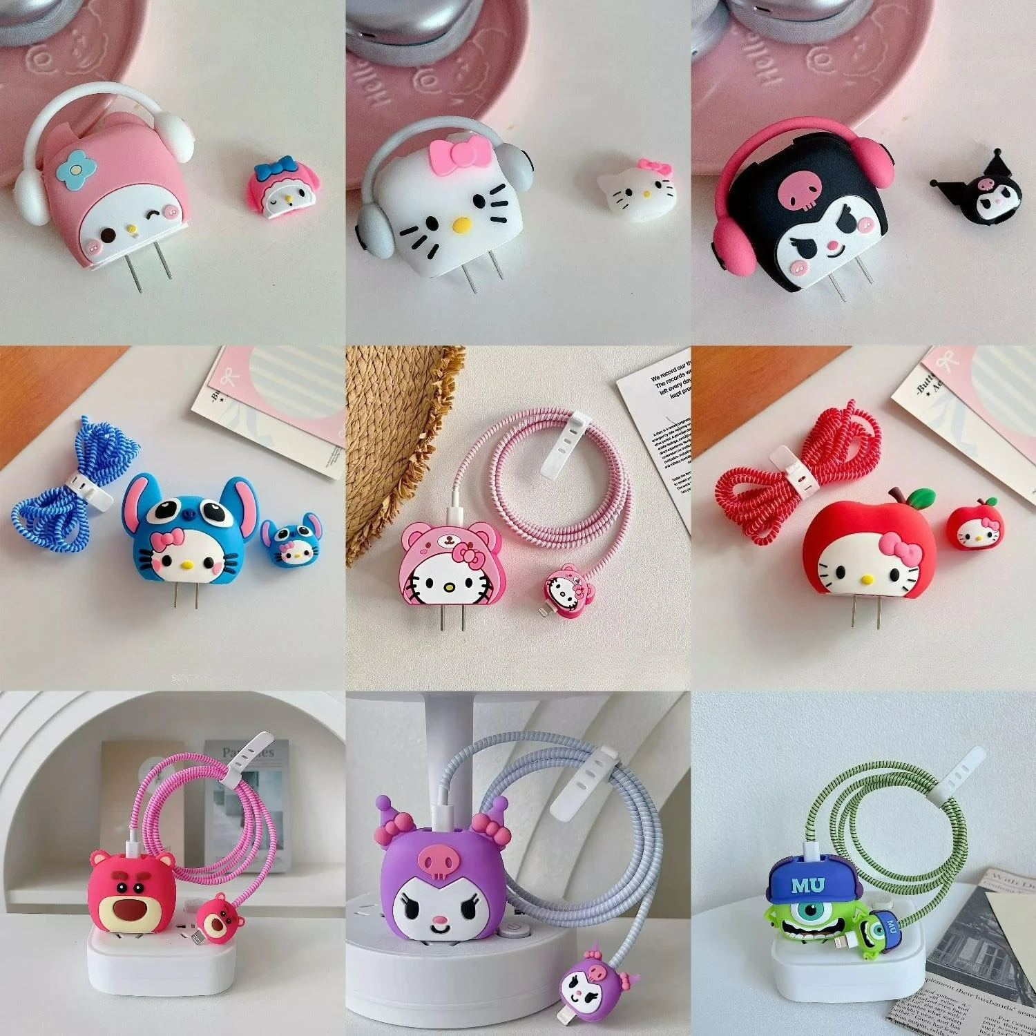 

New Cartoon Charger Protector Case for iPhone 17 16 Pro Max 15 14 13 18W 20W Fast Charging Cover Protective Head Sleeve Shell