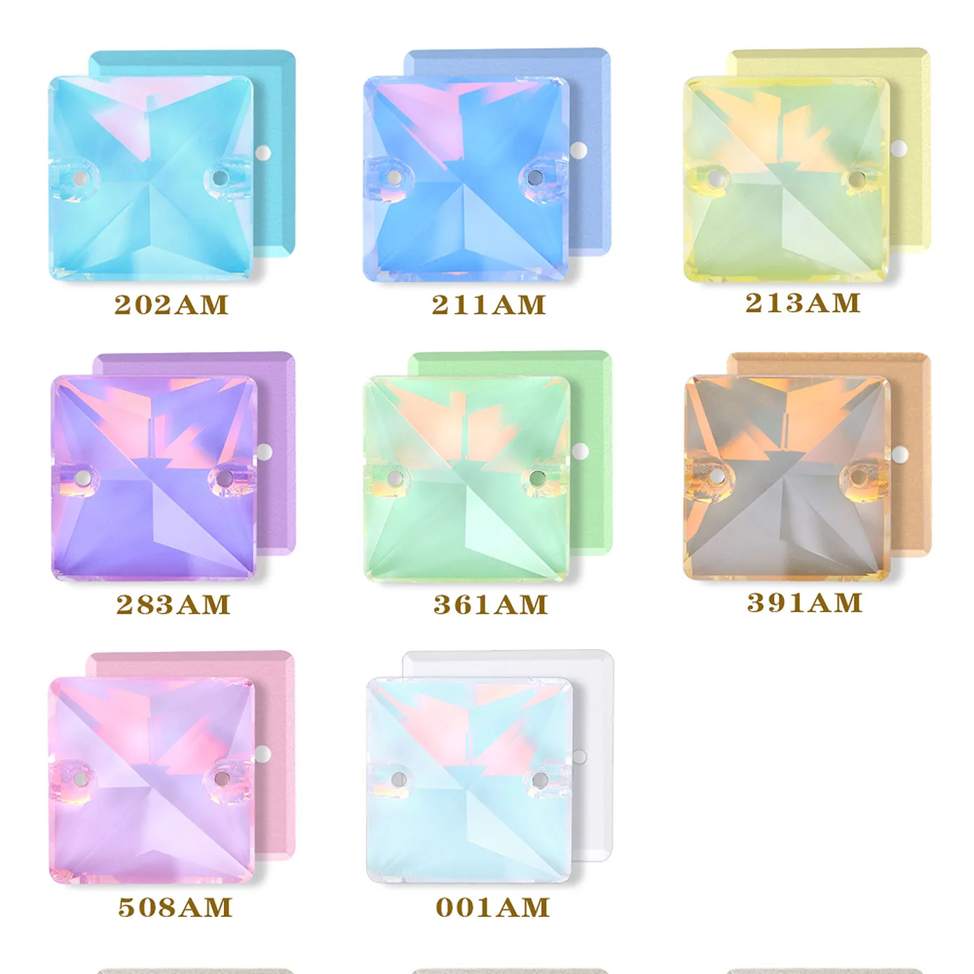 

Various Color Mocha Square Sew on Rhinestones Flatback Glitter Glass Crystal For Clothes Wedding Dress Accessories