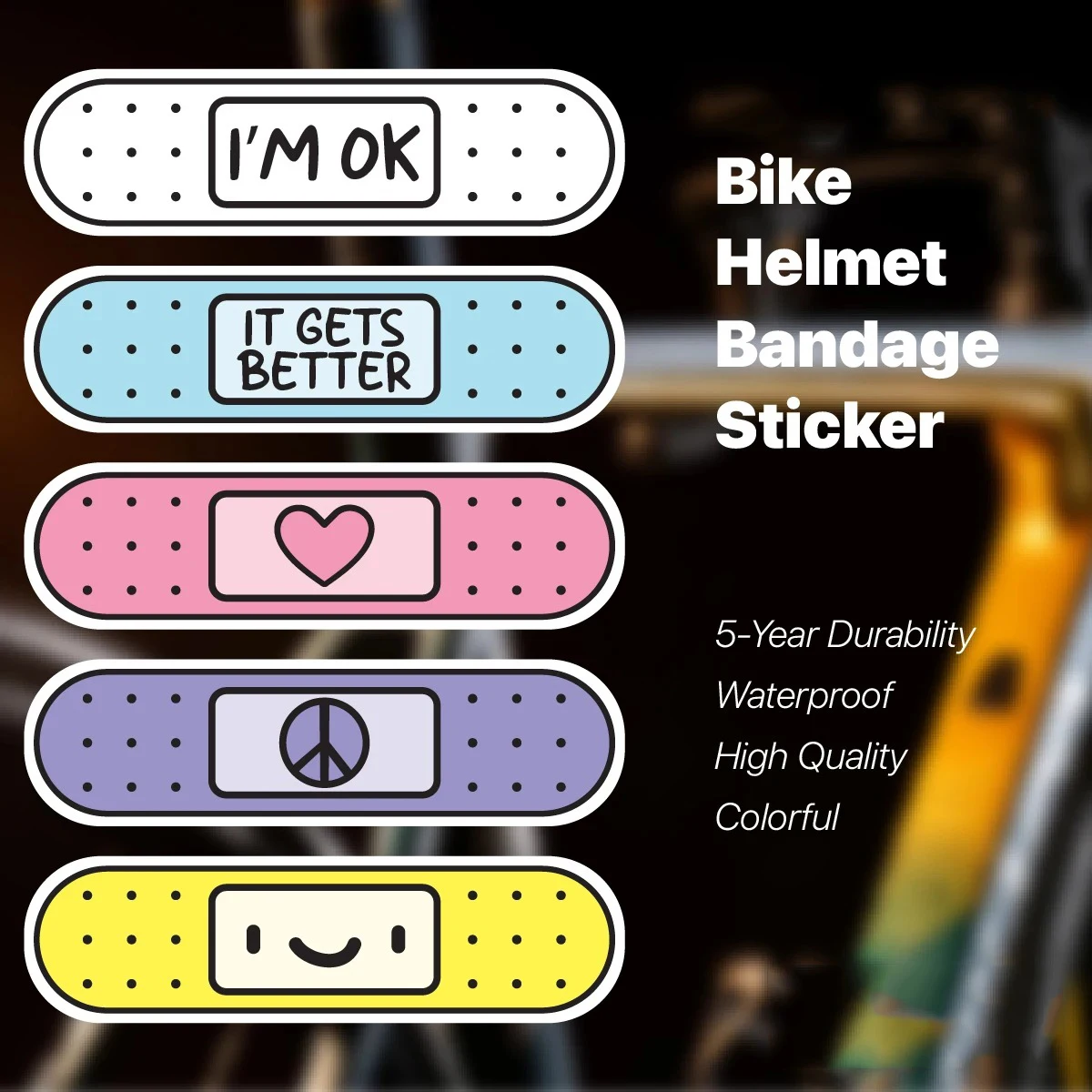 Cute Bike Helmet Decals Decorative Stickers Motorcycle Helmet Sticker Bicycle Cycling Accessories