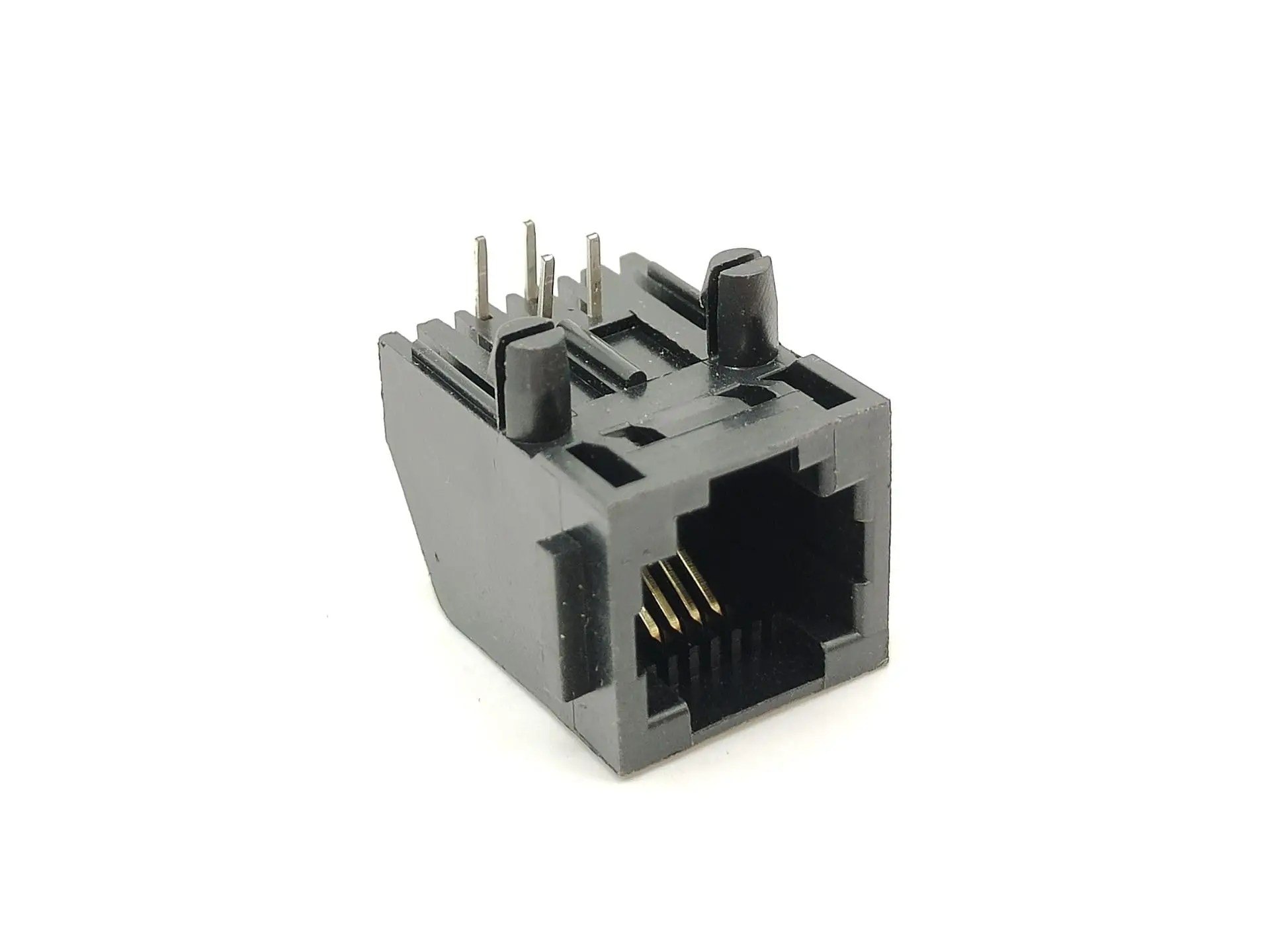 RJ11 Female 1 Port 4P4C Unshielded Jack Through Hole for PCB Mount