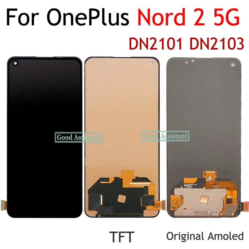 Amoled / TFT 6.43 Inch For OnePlus Nord 2 5G DN2101 DN2103 LCD Display Touch Screen Digitizer Assembly Replacement