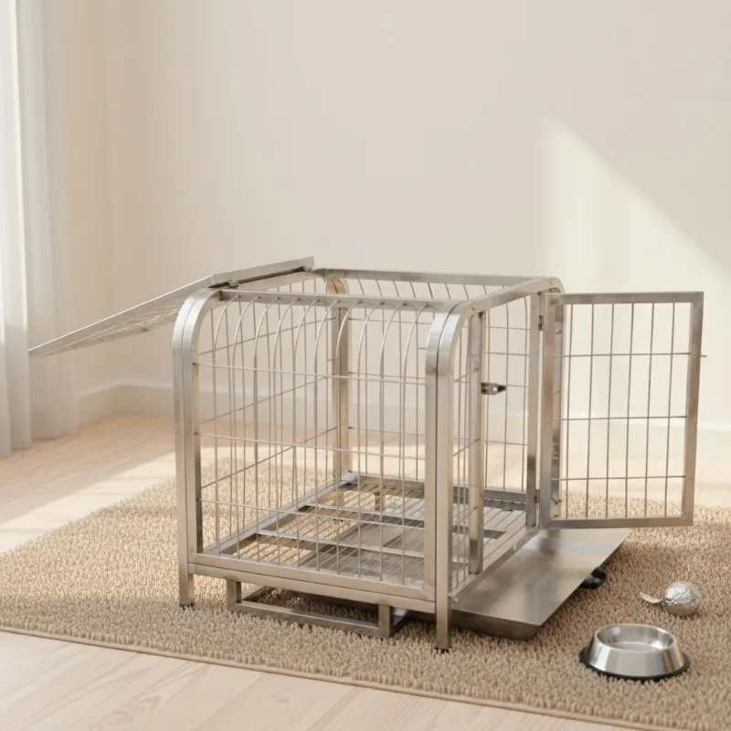 

HC-R016 Veterinary Animal Stainless Steel Dog Cage Animal Transport Cage
