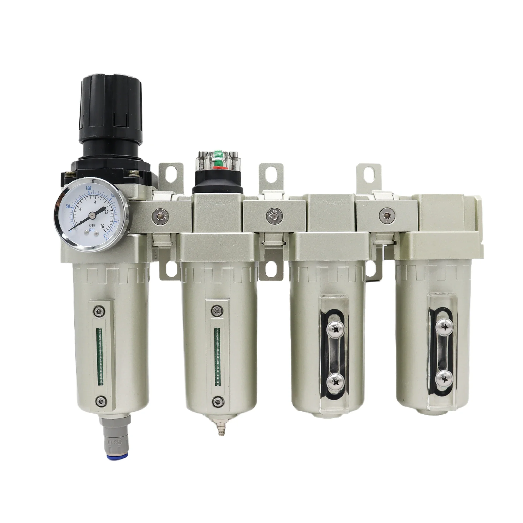 Compressed Air Filter Regulator Lubricator (F.R.L.) Combination for Pneumatic Systems