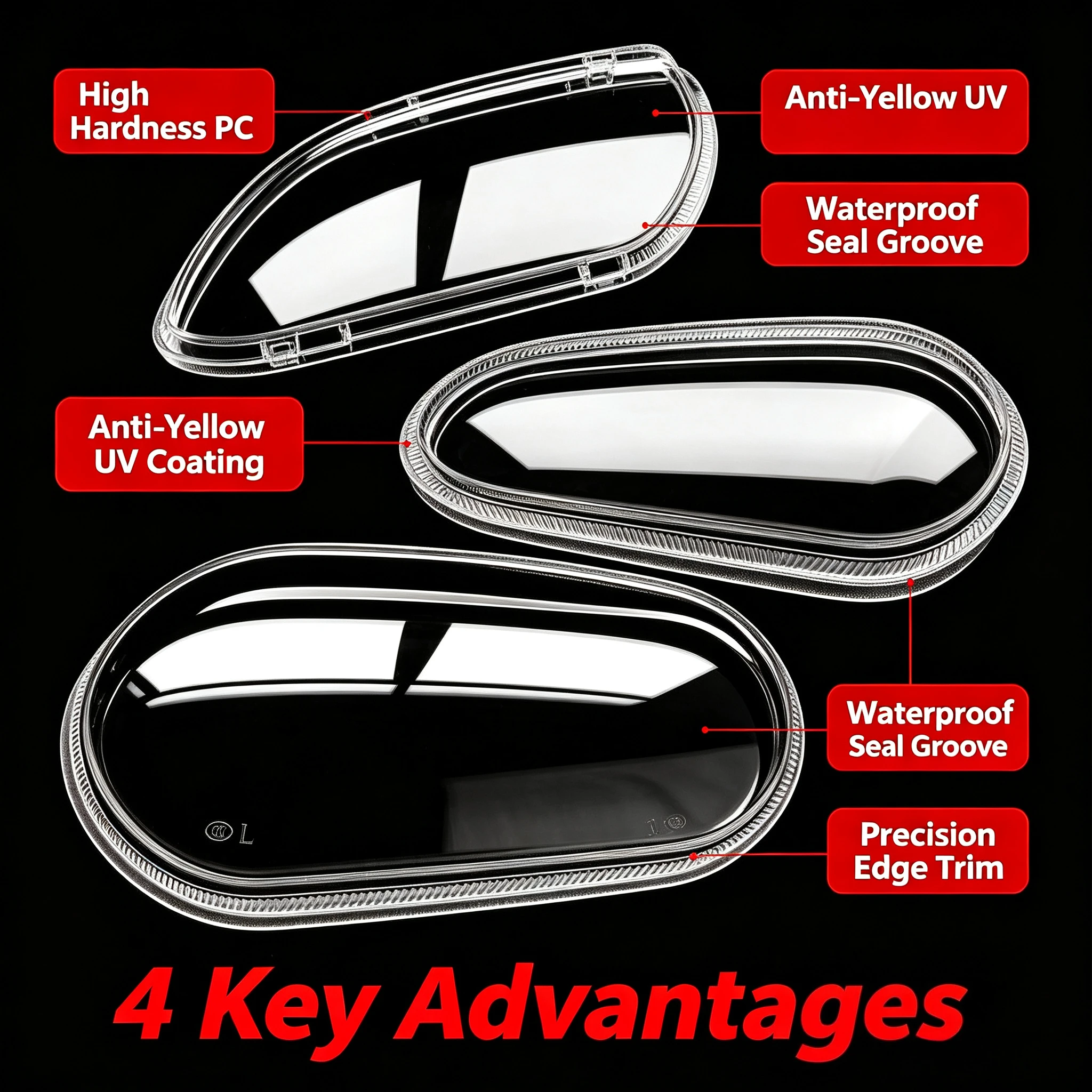 Moggic Headlight Lens Cover Compatible With Golf 4 Mk4 Hatchback Sedan Estate Variant Years 1997 To 2003 Left And view 5