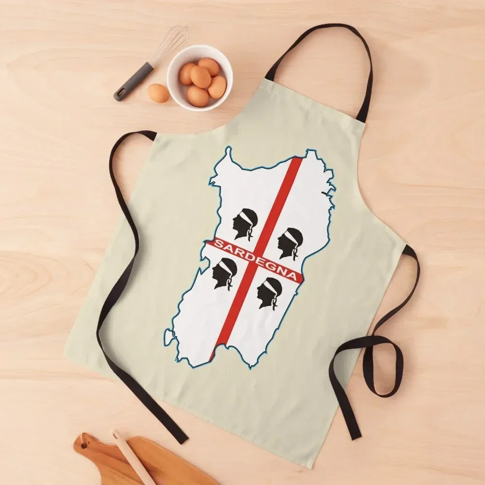 

Sardegna quattro mori map flag Apron Waterproof women Cute Kitchen Accessories For Home Accessories Apron
