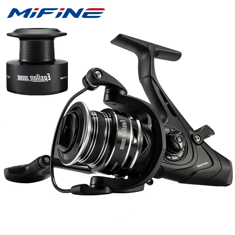 MIFINE EPSILON Fishing Reel Double Brake Taper Metal Spool 5.2:1 3000/4000/5000/6000 Saltwater Reel Carp Fishing Spinning Wheels