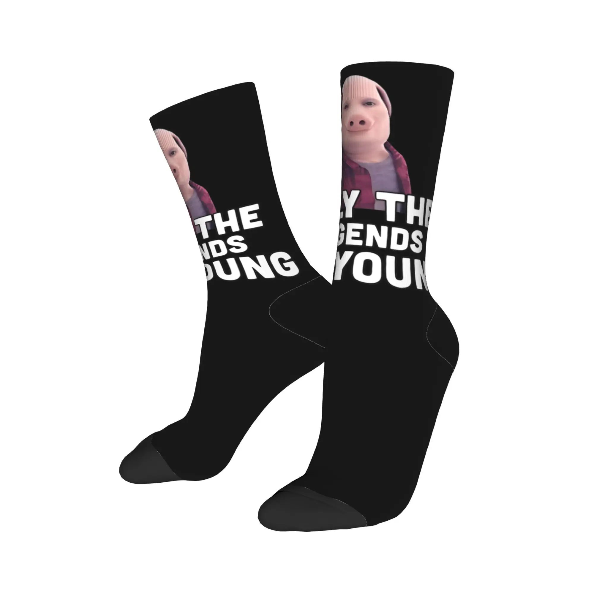 

John Pork Socks Men's Women's Polyester Casual Funny Pig Meme Socks Novelty Spring Summer Autumn Winter Middle Tube Socks Gifts,