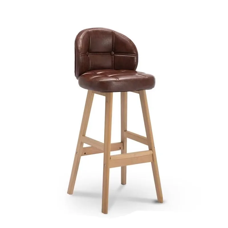 Silla de Bar minimalista moderna, taburete de bar de madera maciza, taburete alto, taburete de bar creativo, taburete alto nórdico para el hogar