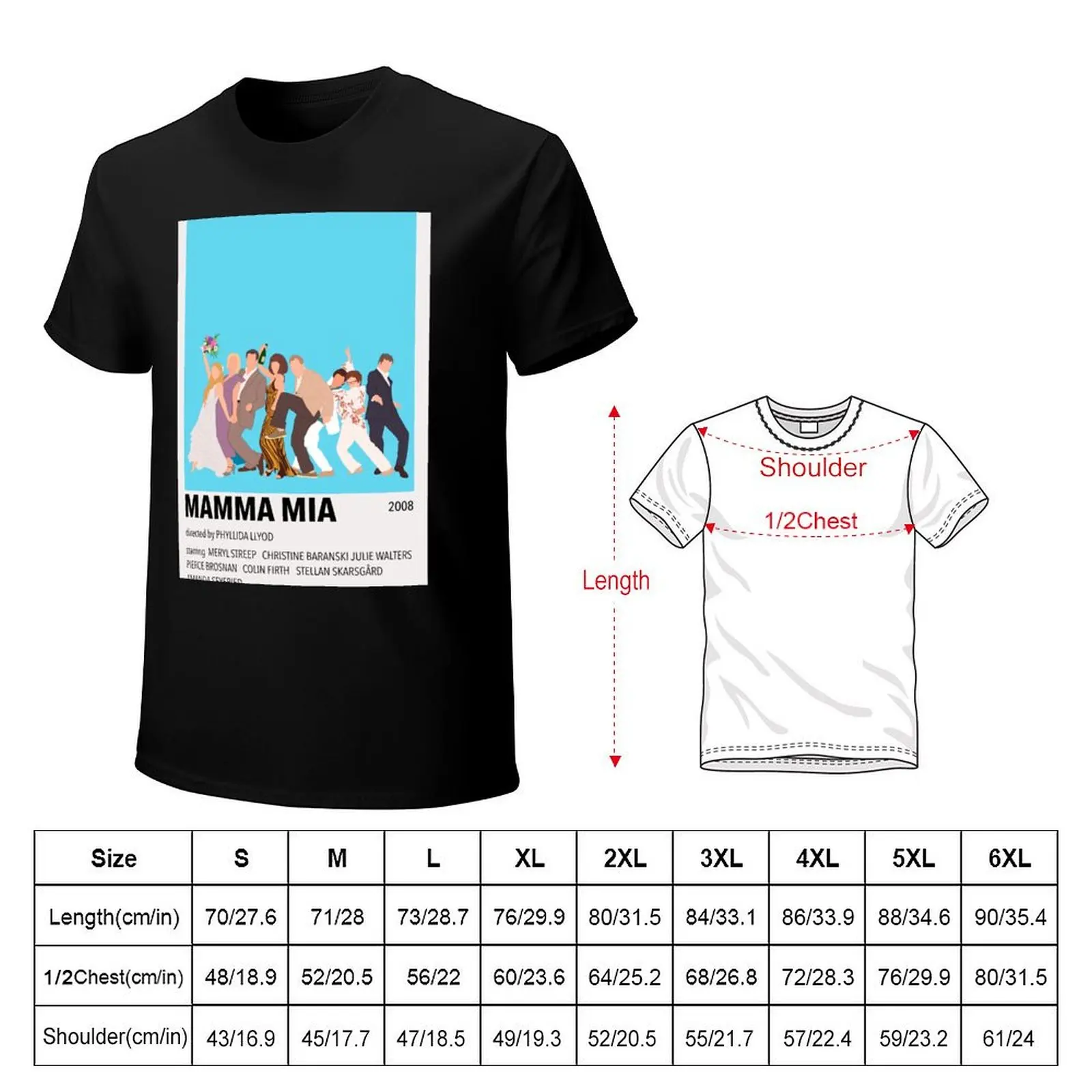 Mamma Mia Minimalist Poster T-Shirt cute tops summer tops anime t shirts men clothings