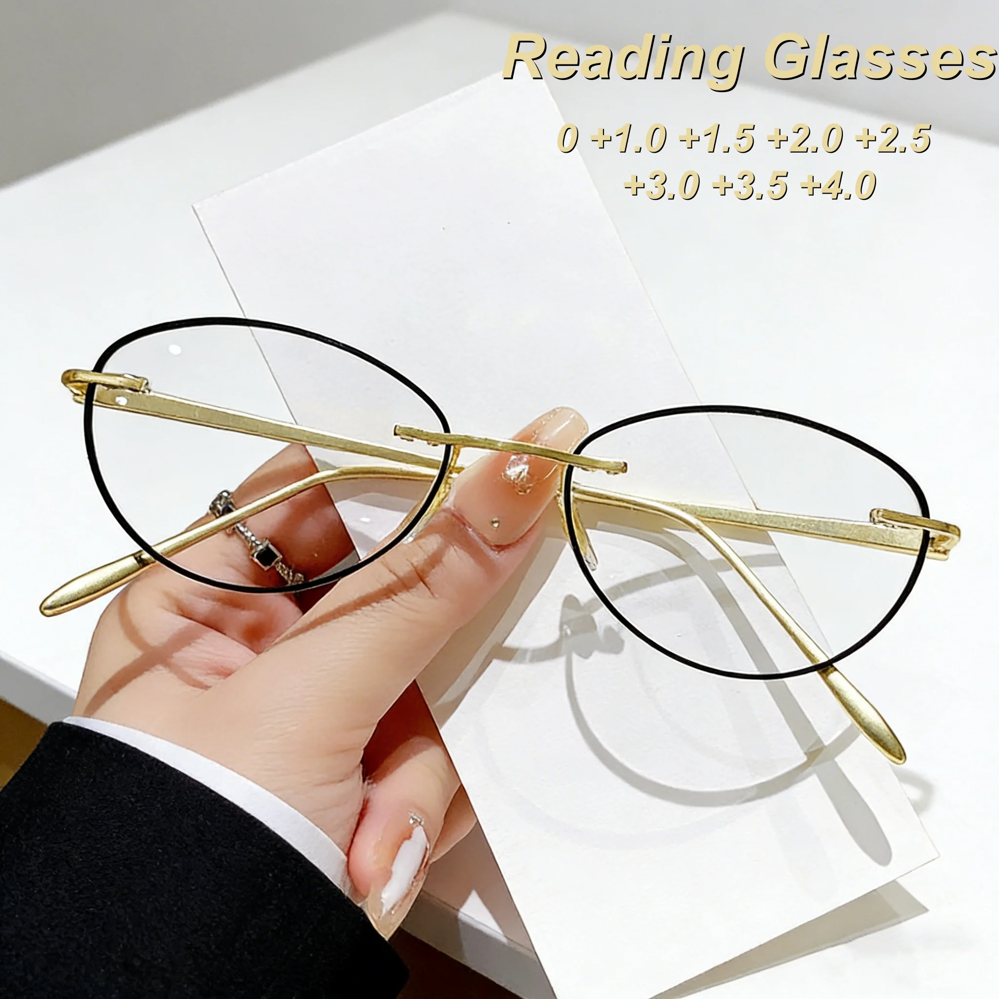 

2026 New Fashionable HD Cat Eye Women's Reading Glasses Ultra Light Neutral High Quality Elegant Luxury Anti Blue Light Glasses