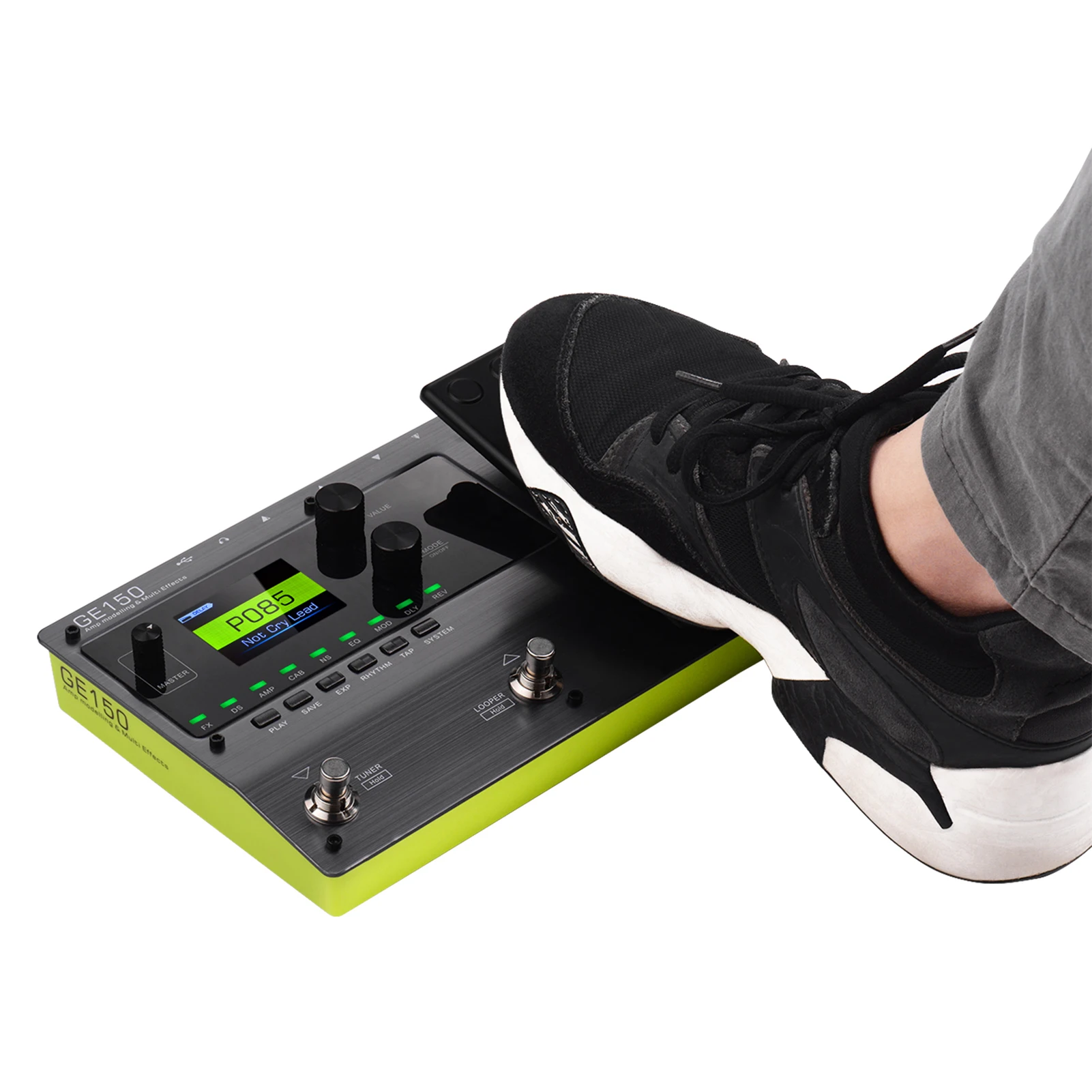 MOOER 151 efectos GE150 Amp Pedal de modelado y múltiples efectos 55 modelos de amplificadores 80s Looper 40 ritmos de batería 10 metrónomo Temp del grifo