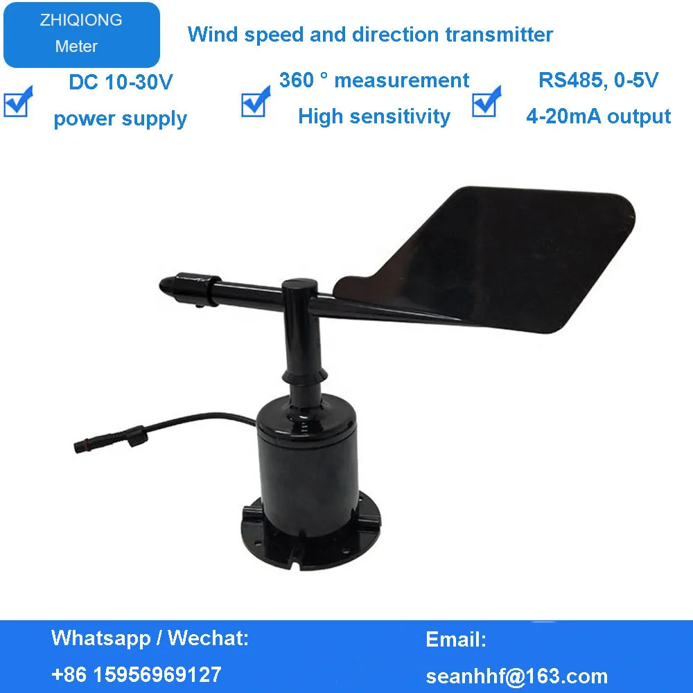 

Anemometer transmitter 0-60m/s high precision 485 three Cup integrated wind speed and direction meter sensor 360 °