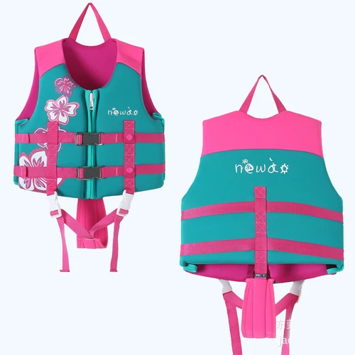 Imagen 2 del producto Chaqueta de natación para niños, chaleco salvavidas de seguridad de neopreno, deportes acuáticos, kayak, canotaje, natación, traje de baño a la deriva, trajes de baño