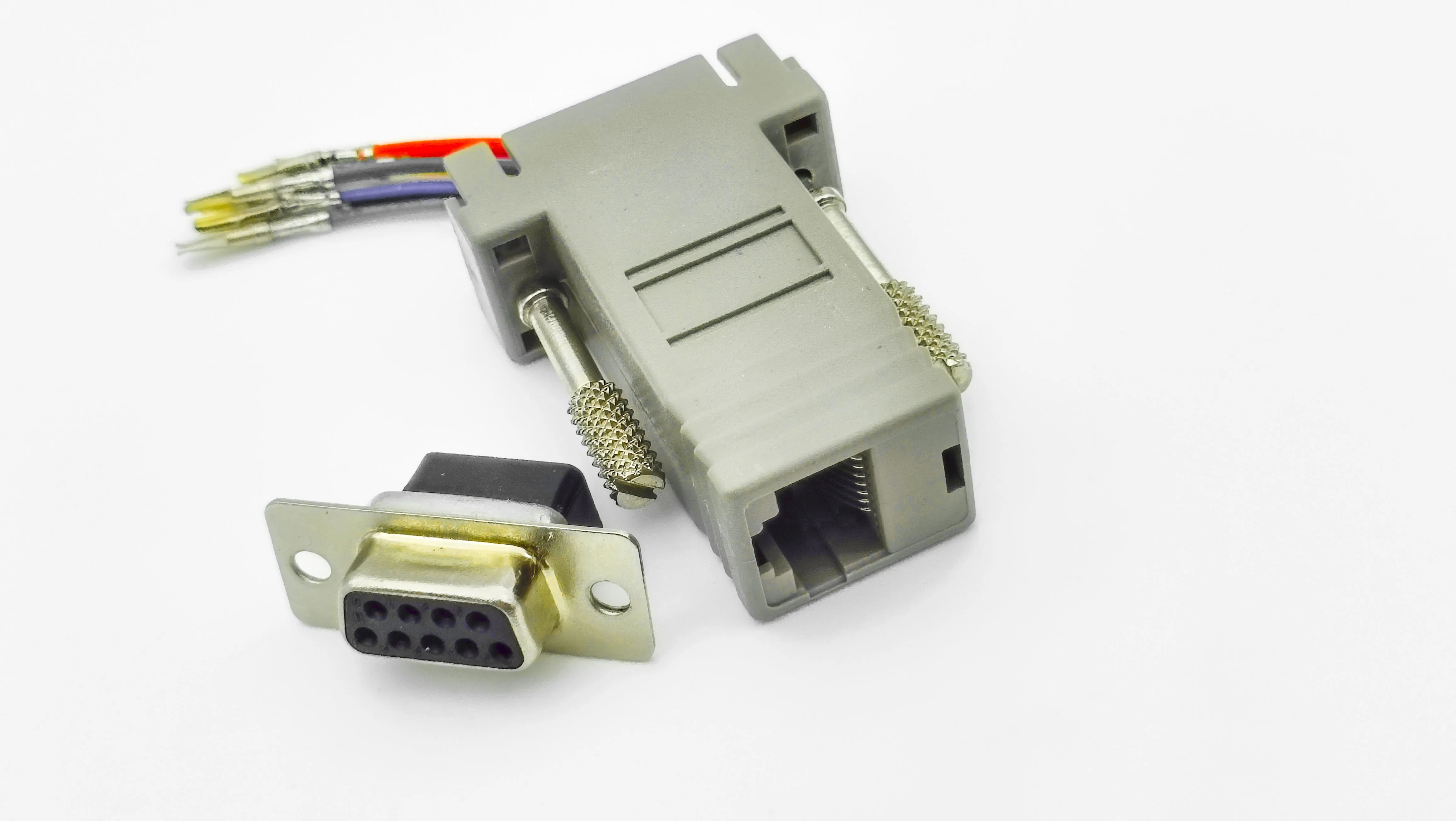 Imagem -02 - Fêmea Macho para Db9 Fêmea Db9f Rj45 Porta de Rede para 232 Conector da Porta Serial Rs232modular Cabo 9as-fdte para Computador Rj45