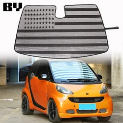 For Mercedes-Benz Smart Fortwo 451 453 2015-2021 Aluminum Foil Silver Car Front Glass UV Protection Sunshade Car Accessories