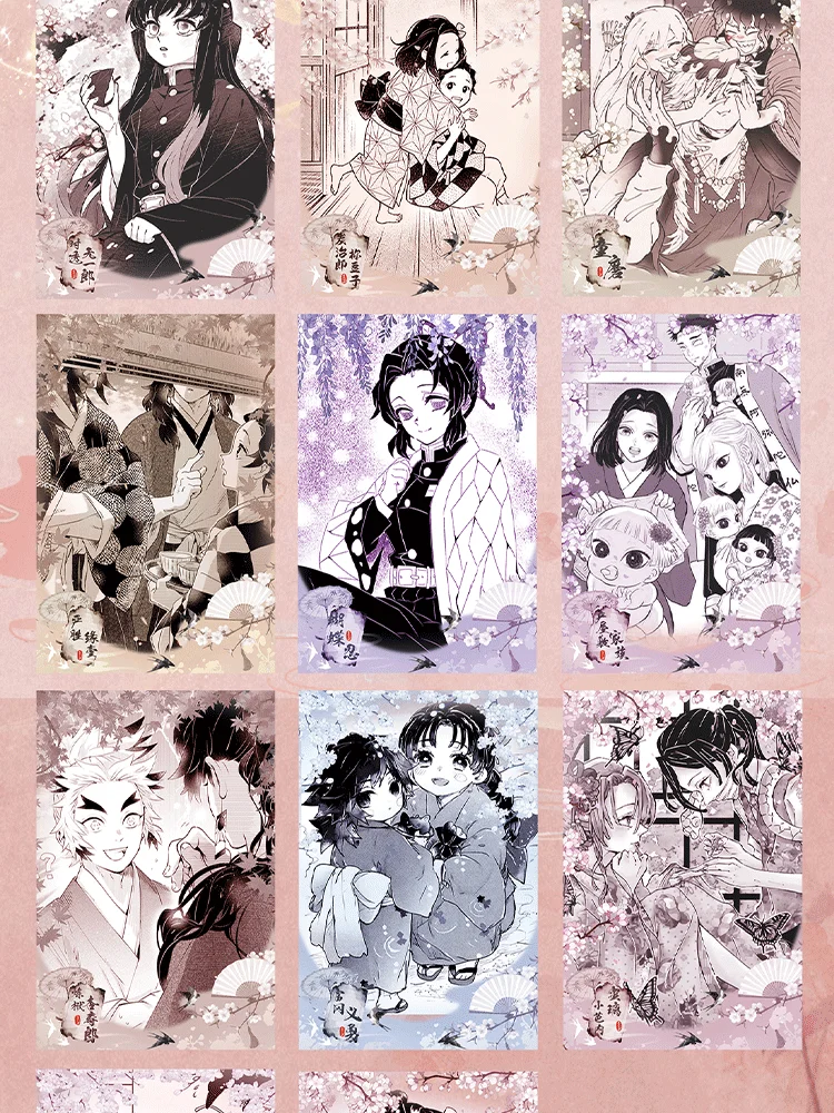 Demon Slayer Cards Kimetsu no Yaiba Full Embossed A6 Art Cards Anime Collectible Large Cards